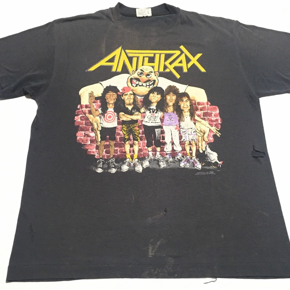 1988 ANTHRAX STATE Of EUPHORIA Distressed Vintage T Shirt // Size Large